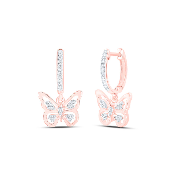 1/6CTW-DIA NK BUTTERFLY DANGLING EARRING