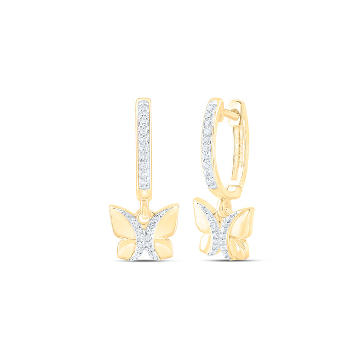 1/6CTW-DIA NK BUTTERFLY DANGLING EARRING