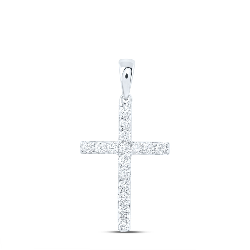 1/3CTW-DIA NK CROSS PENDANT