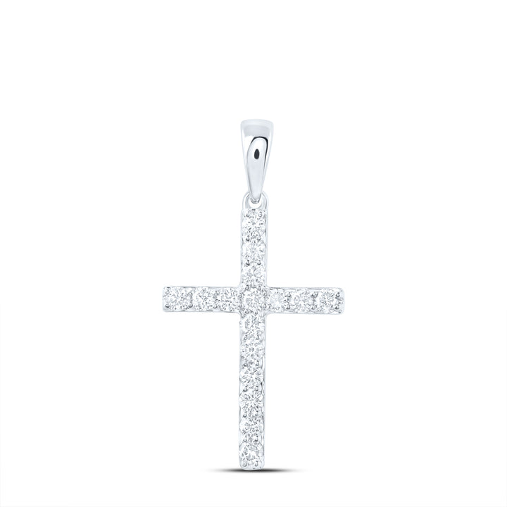 1/3CTW-DIA NK CROSS PENDANT