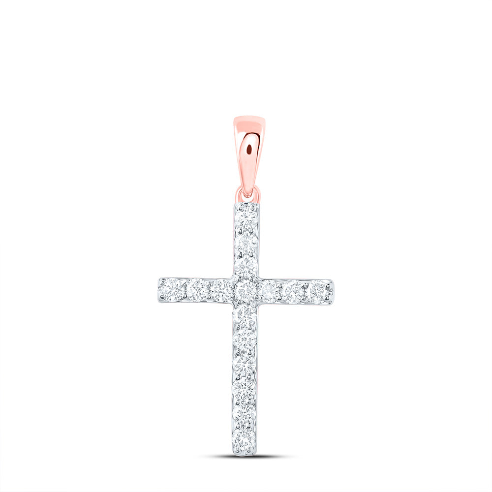 1/3CTW-DIA NK CROSS PENDANT