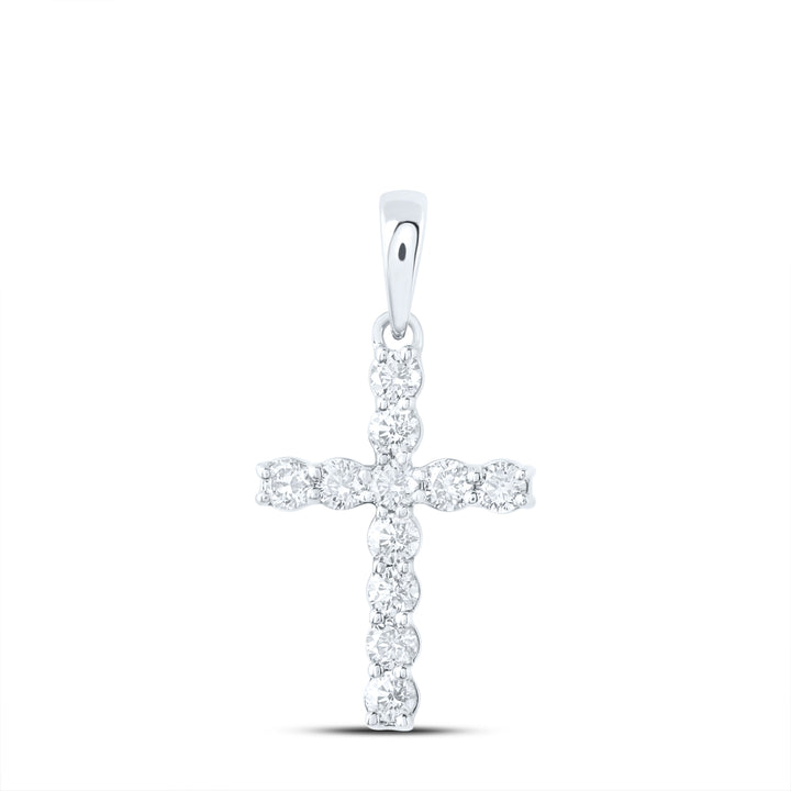 1/4CTW-DIA NK CROSS PENDANT