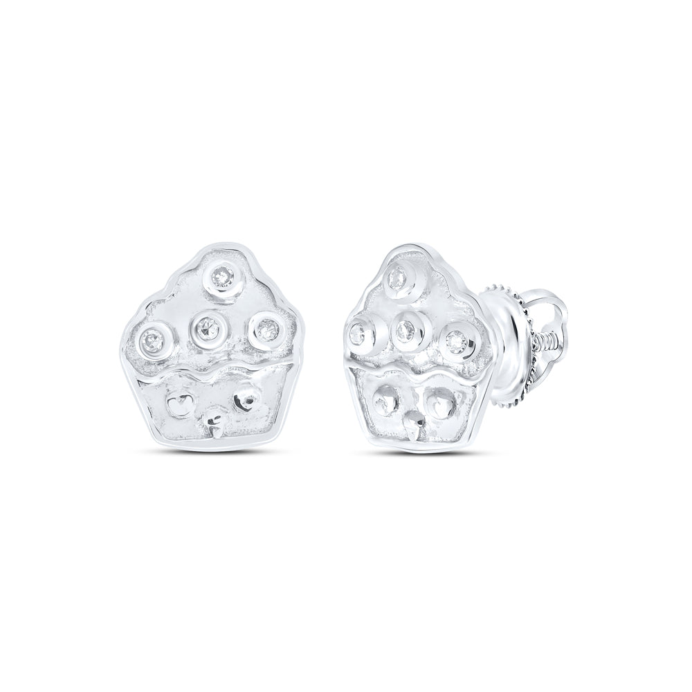 0.02CTW-DIA NK GIFT CUP CAKE EARRINGS