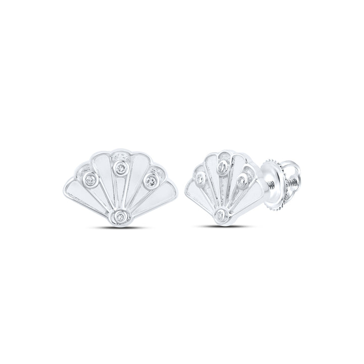 0.03CTW-DIA NK GIFT SEA SHELL EARRINGS