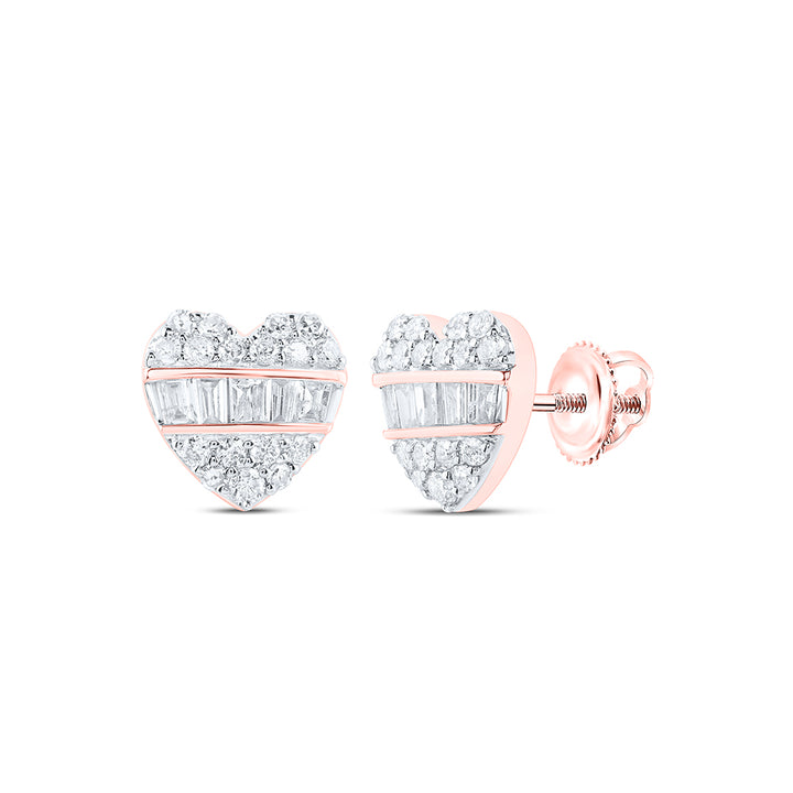 3/8CTW-DIA NK FASHION HEART EARRING