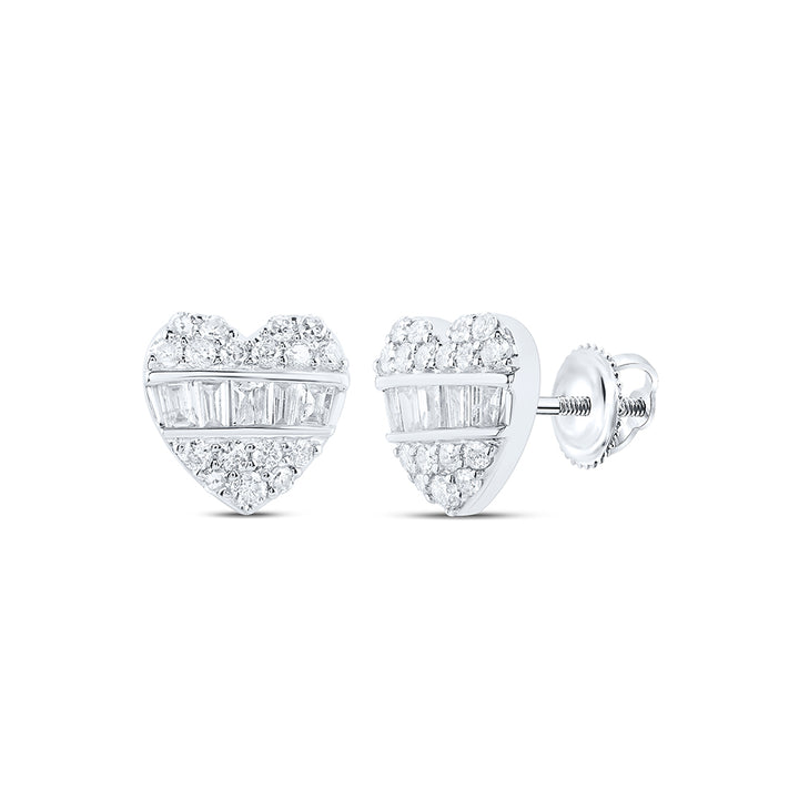 3/8CTW-DIA NK FASHION HEART EARRING