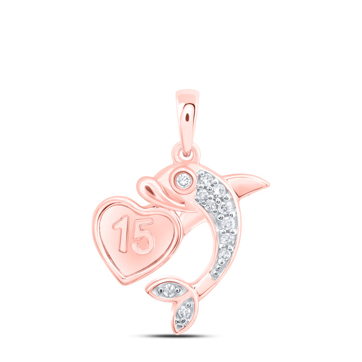 1/20CTW-DIA NK GIFT HEART DOLPHIN PENDANT