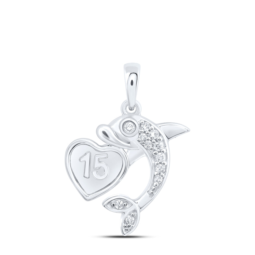 1/20CTW-DIA NK GIFT HEART DOLPHIN PENDANT