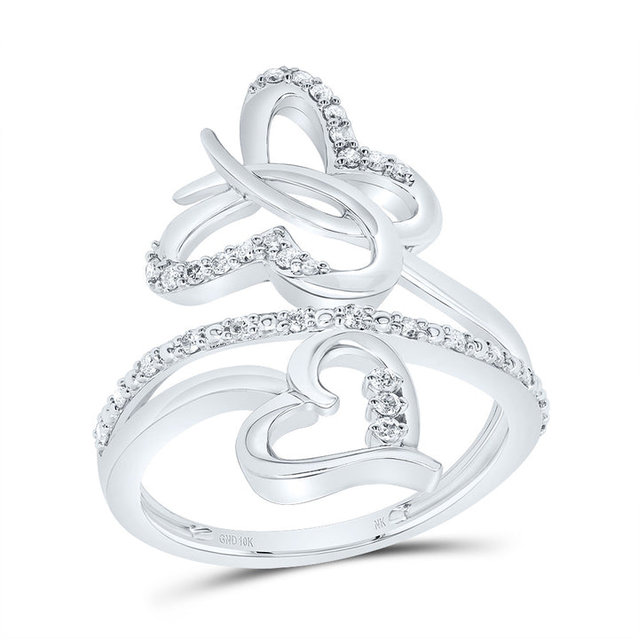 1/5CTW-DIA NK BUTTERFLY HEART RING