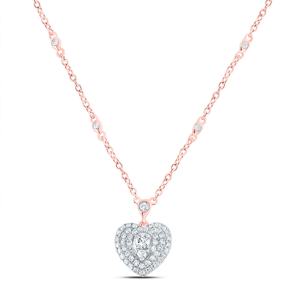 1/2CTW-DIA CN FASHION HEART NECKLACE (18 INCH)