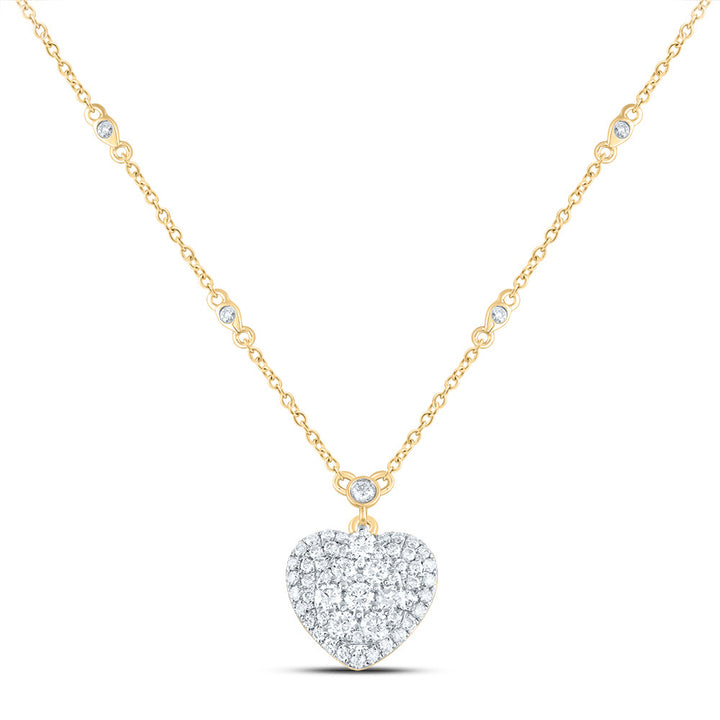 3/4CTW-DIA CN FASHION HEART NECKLACE (18 INCH)