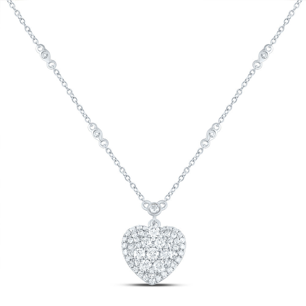 3/4CTW-DIA CN FASHION HEART NECKLACE (18 INCH)