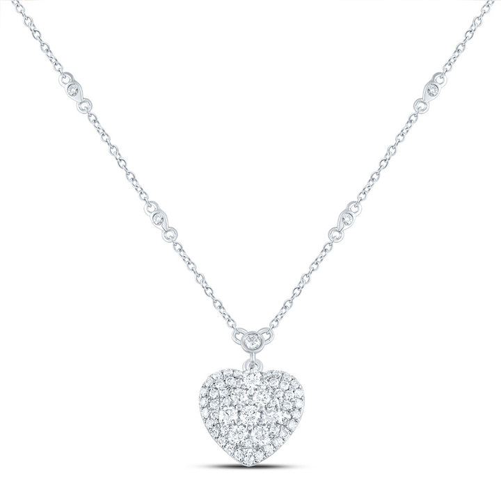 3/4CTW-DIA CN FASHION HEART NECKLACE (18 INCH)