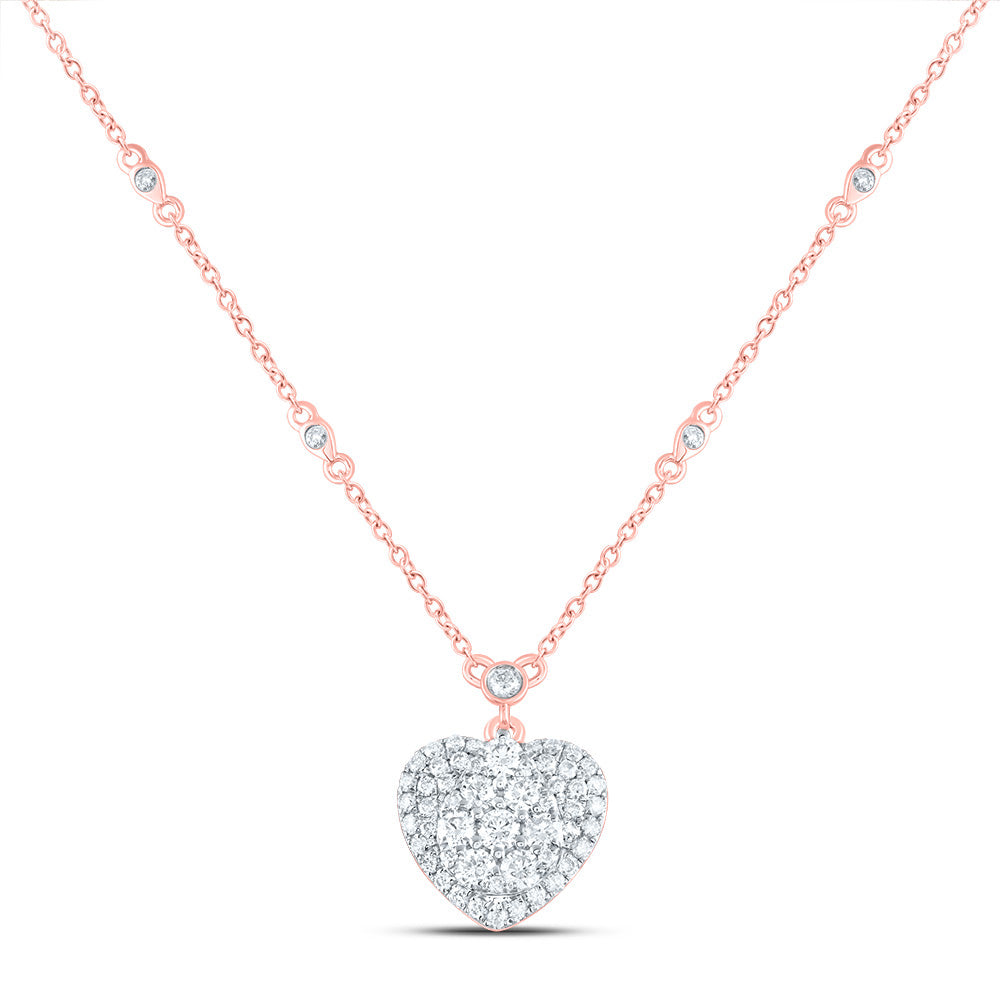 3/4CTW-DIA CN FASHION HEART NECKLACE (18 INCH)