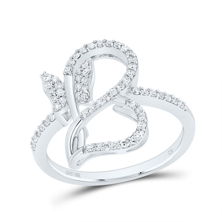 1/3CTW-DIA CN GIFT BUTTERFLY HEART RING