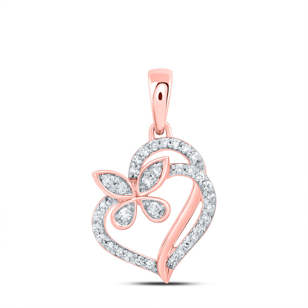 1/8CTW-DIA CN GIFT BUTTERFLY HEART PENDANT