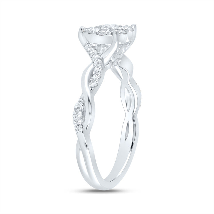 1/2CTW-DIA ANA M HEART NO HALO FASHION BRIDAL RING