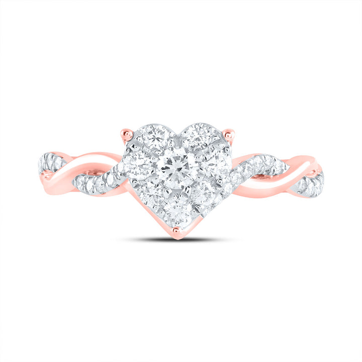 1/2CTW-DIA ANA M HEART NO HALO FASHION BRIDAL RING