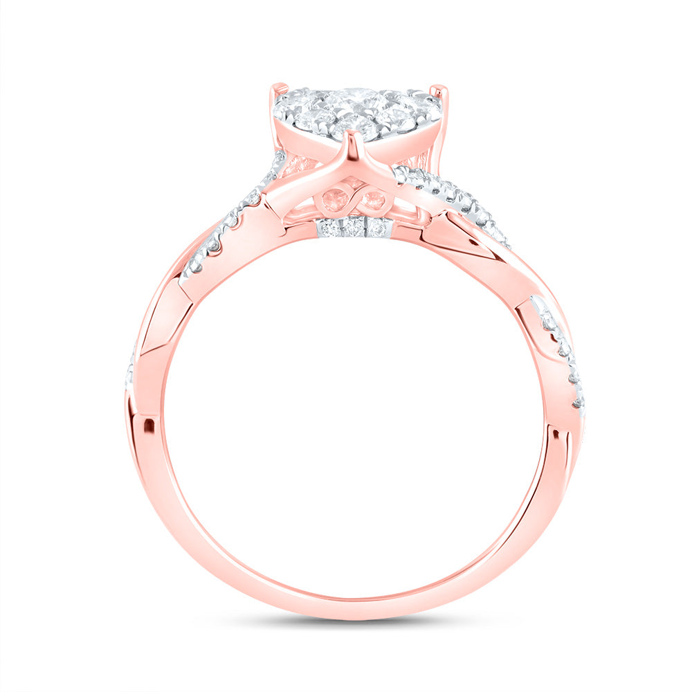 1/2CTW-DIA ANA M HEART NO HALO FASHION BRIDAL RING