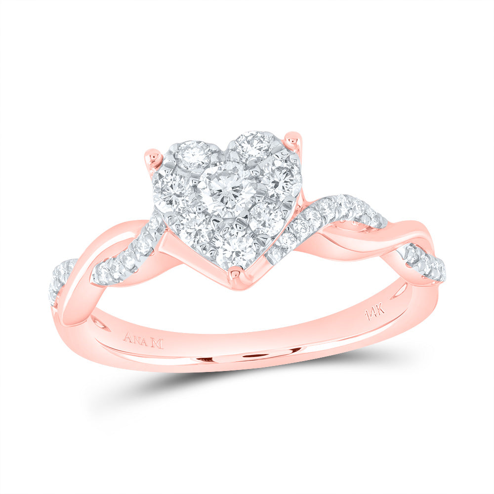 1/2CTW-DIA ANA M HEART NO HALO FASHION BRIDAL RING