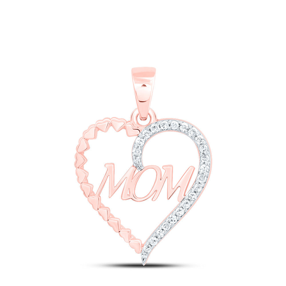 1/10CTW-DIA P1 GIFT "MOM" HEART PENDANT