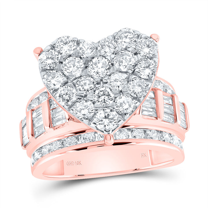 3CTW-DIA NK FASHION HEART RING