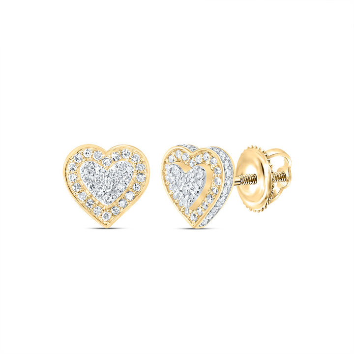 1/3CTW-DIA NK FASHION HEART STUD EARRING