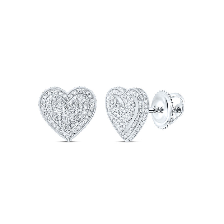 7/8CTW-DIA NK FASHION HEART STUD EARRING