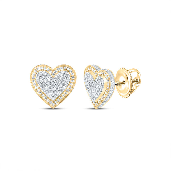 3/4CTW-DIA NK FASHION HEART STUD EARRING