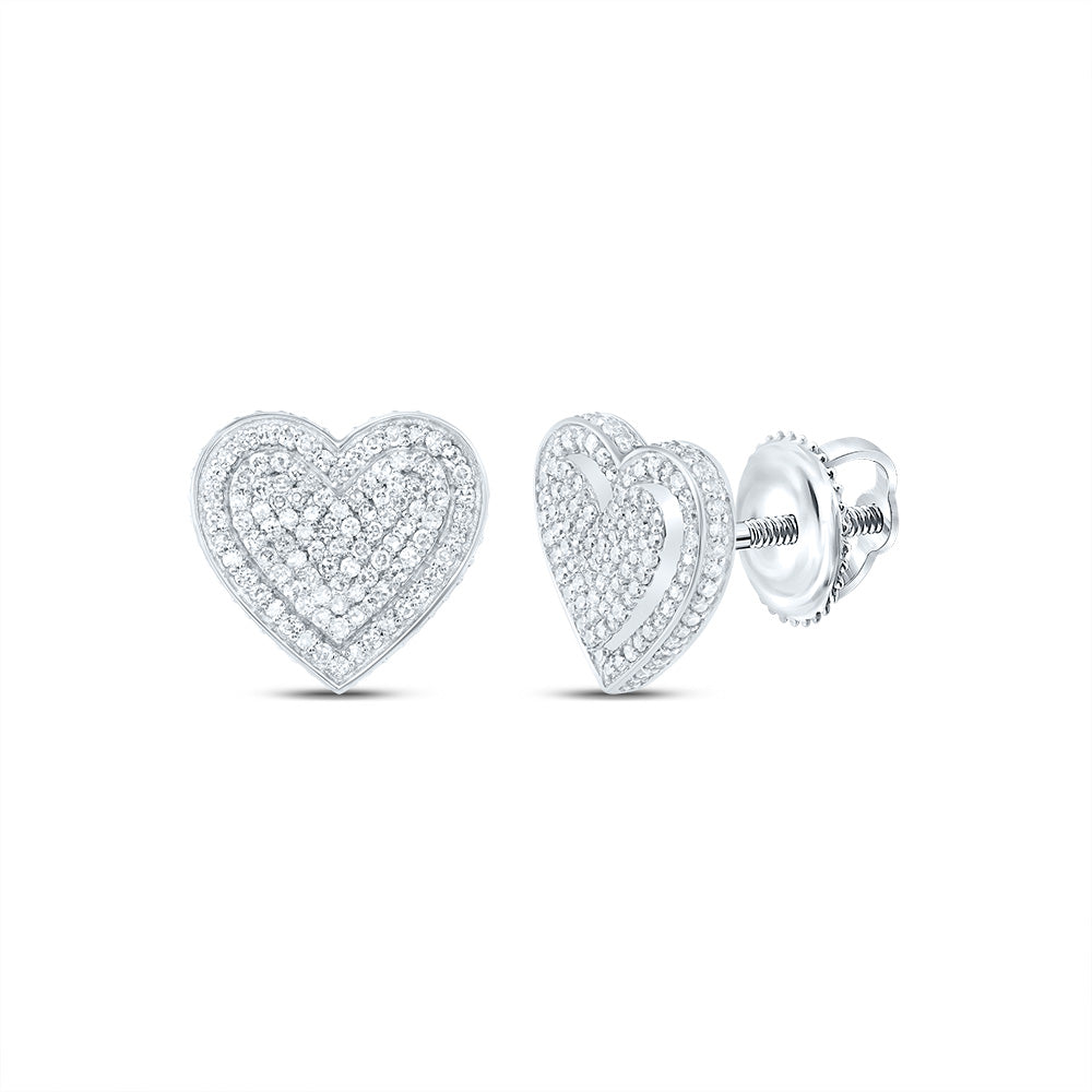 3/4CTW-DIA NK FASHION HEART STUD EARRING