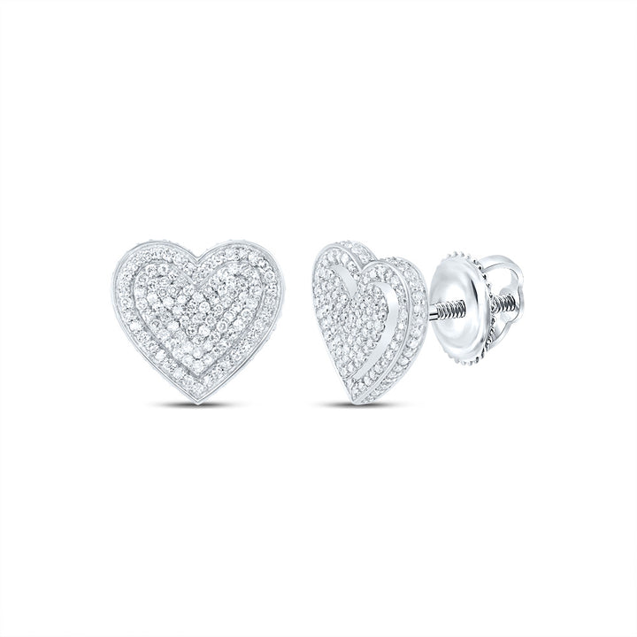 3/4CTW-DIA NK FASHION HEART STUD EARRING