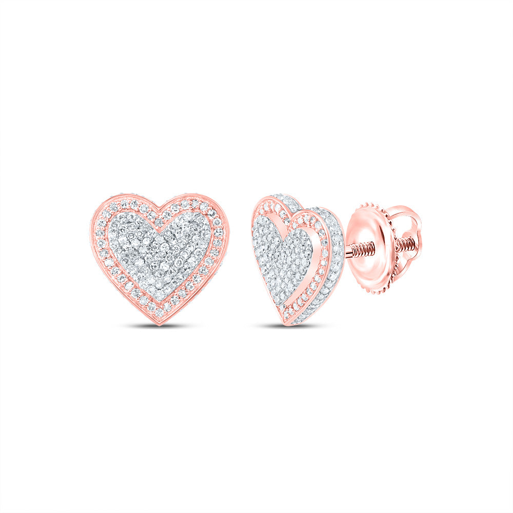 3/4CTW-DIA NK FASHION HEART STUD EARRING