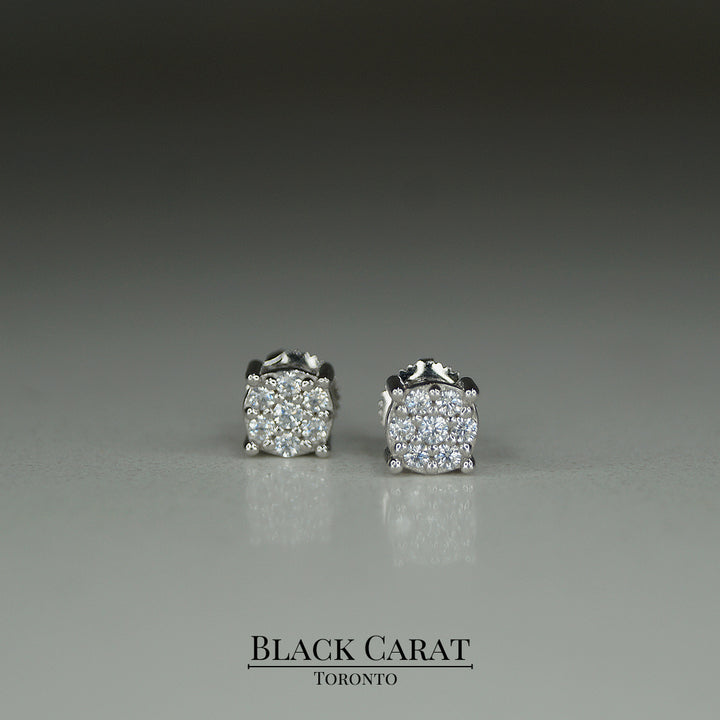 Men's Squarax 925 Real Silver Earrings - Black Carat