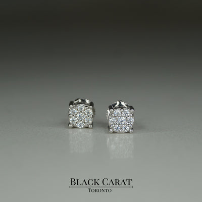 Men's Squarax 925 Real Silver Earrings - Black Carat