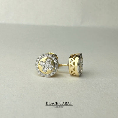 Men's Shaan 925 Real Silver Earrings w/ 18k Gold Plating - Black Carat