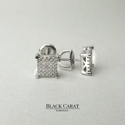 Men's Alwaid 925 Real Silver Earrings - Black Carat
