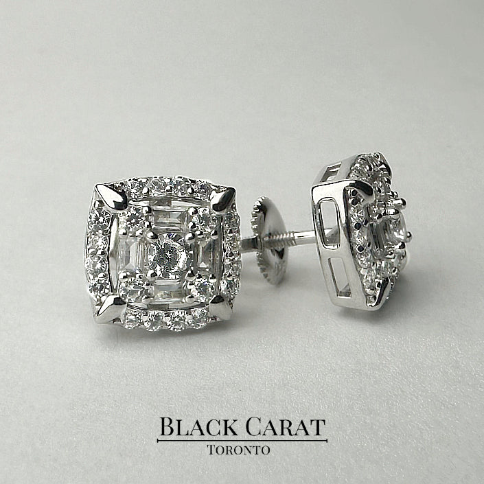 Men's Venus 925 Real Silver Earrings - Black Carat