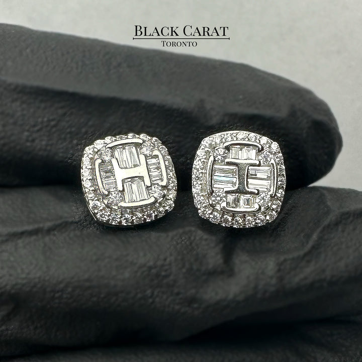 Men's Cosmos 925 Real Silver Earrings - Black Carat