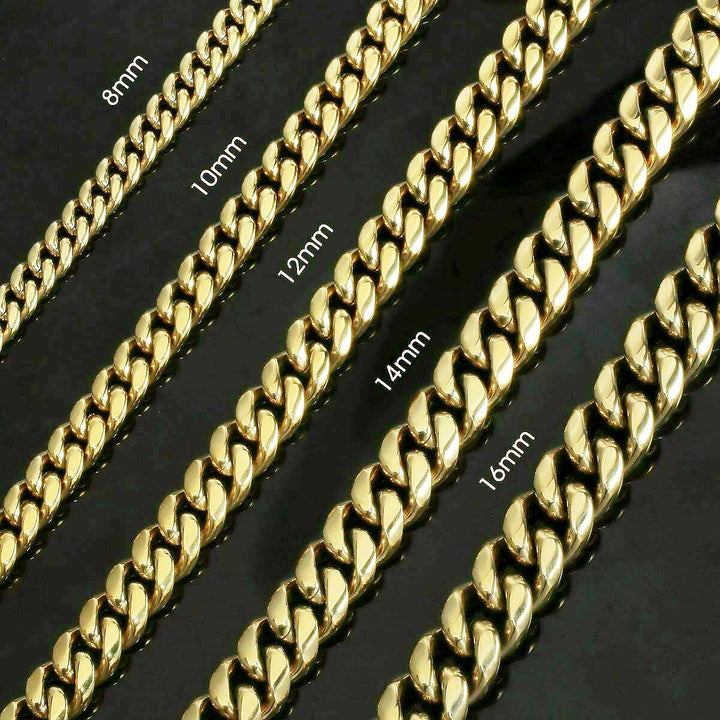 14k Gold Miami Cuban 6mm-14mm - Black Carat