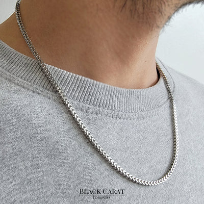 Men's Franco 925 Sterling Silver Chain - Black Carat