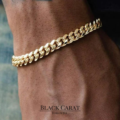 14k Gold Miami Cuban - Black Carat