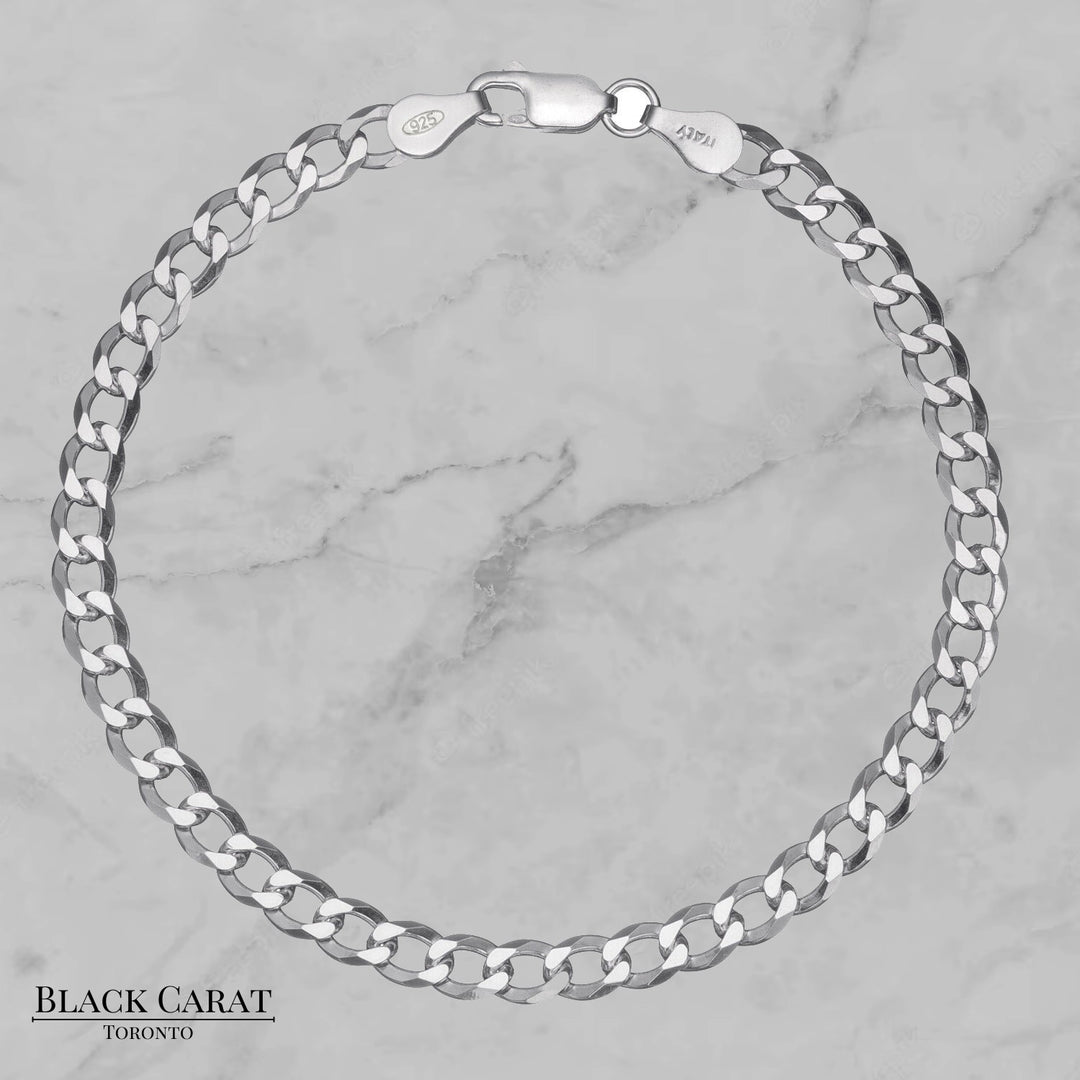 Flat Curb Bracelet - Black Carat