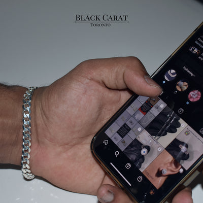 Flat Curb Bracelet - Black Carat