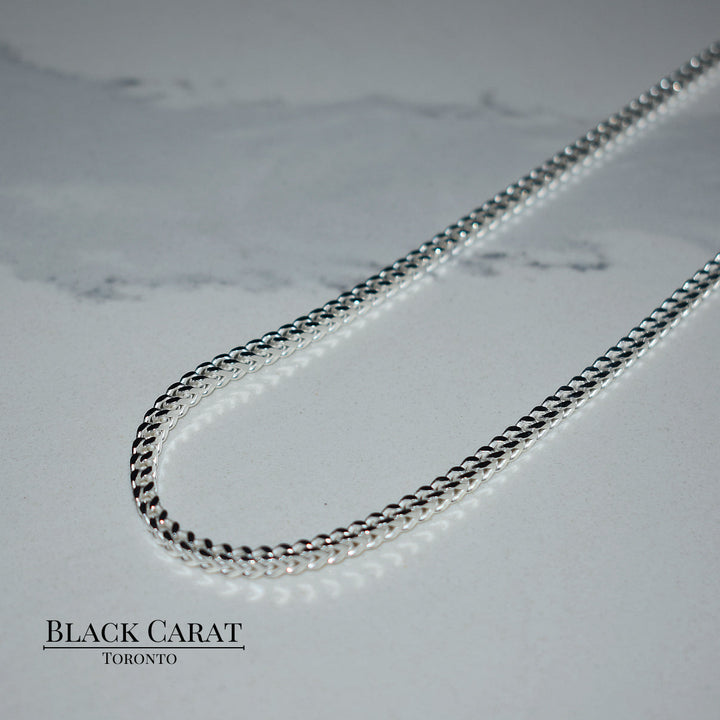 Men's Franco 925 Sterling Silver Chain - Black Carat